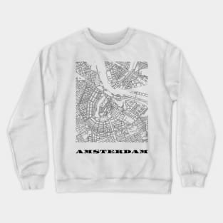 Map of Amsterdam Minimalist Line Drawing Crewneck Sweatshirt